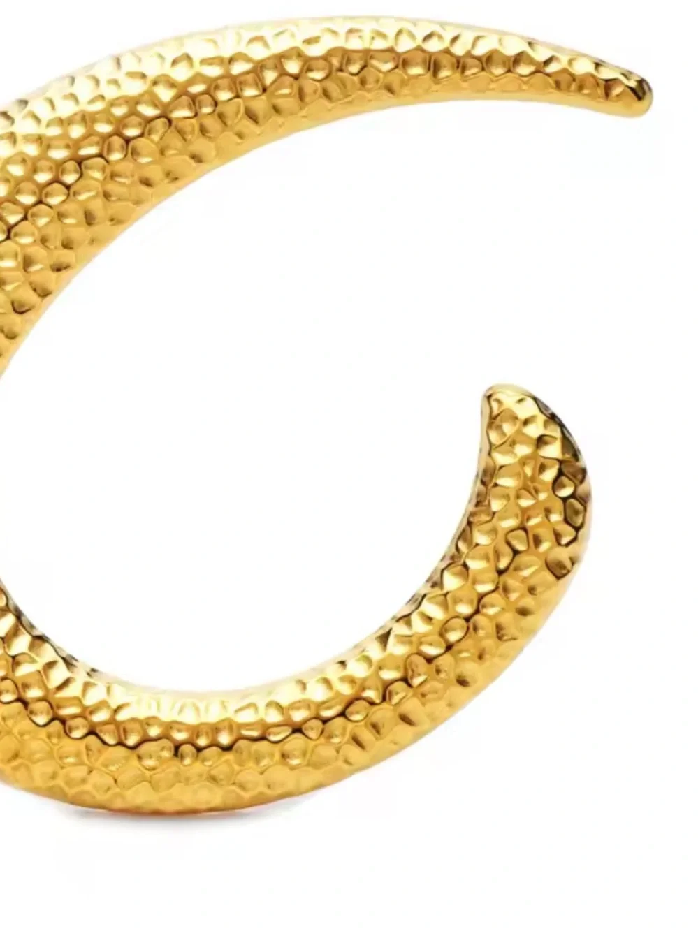 Hammered Gold Crescent Brooch